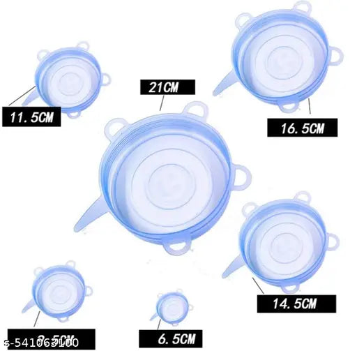 Silicone Stretchable Lids | Eco-Friendly, Reusable Food Covers | Pack of 6 | Microwave & Freezer Safe | Just ₹299!"
