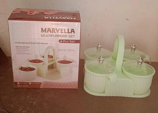 Versatile 4-Piece Storage Jar Set with Organizing Tray